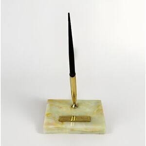 Vtg Sheaffer Marble Desk Set Pen Holder w/ Cartridge Fill Fountain Pen